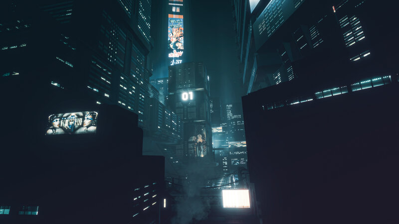 Cyberpunk Cityscape — Black, Dark, Night, 3d Render