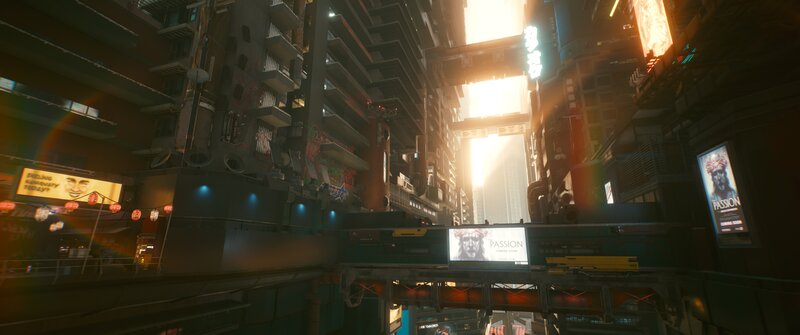 Cyberpunk Cityscape — Black, Dramatic, Sunset