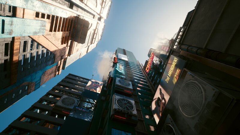 Cyberpunk Cityscape — Blue, Dramatic, Afternoon, 3d Render, Neon Signs