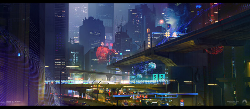 Cyberpunk Cityscape — Blue, Dramatic, Night