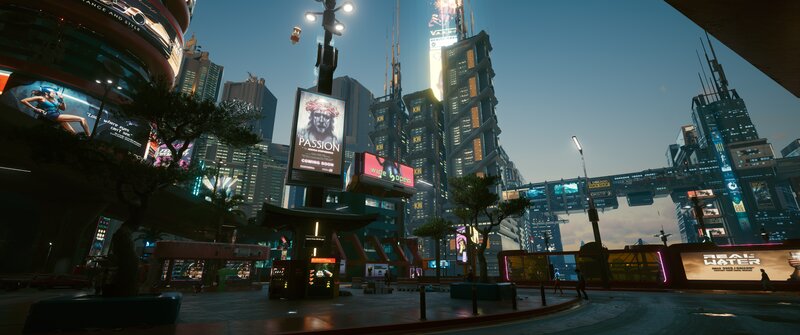 Cyberpunk Cityscape — Blue, Dramatic, Sunset, 3d Render