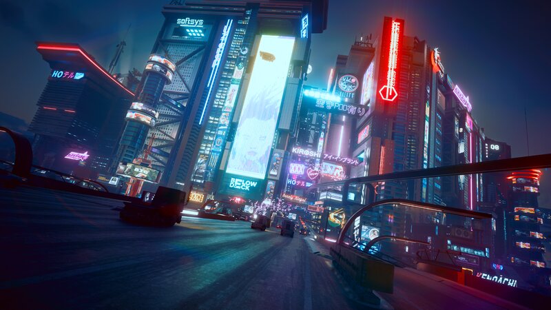 Cyberpunk Cityscape — Blue, Nocturnal, Night