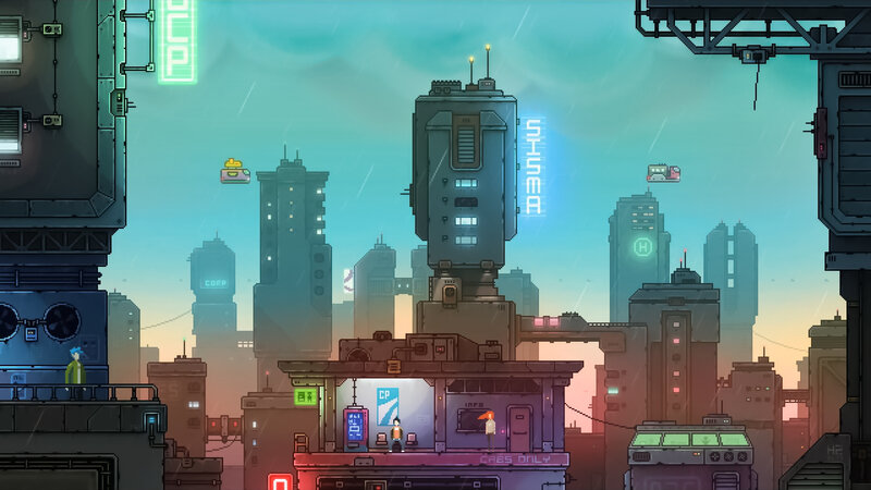 Cyberpunk Cityscape — Teal, Dystopian