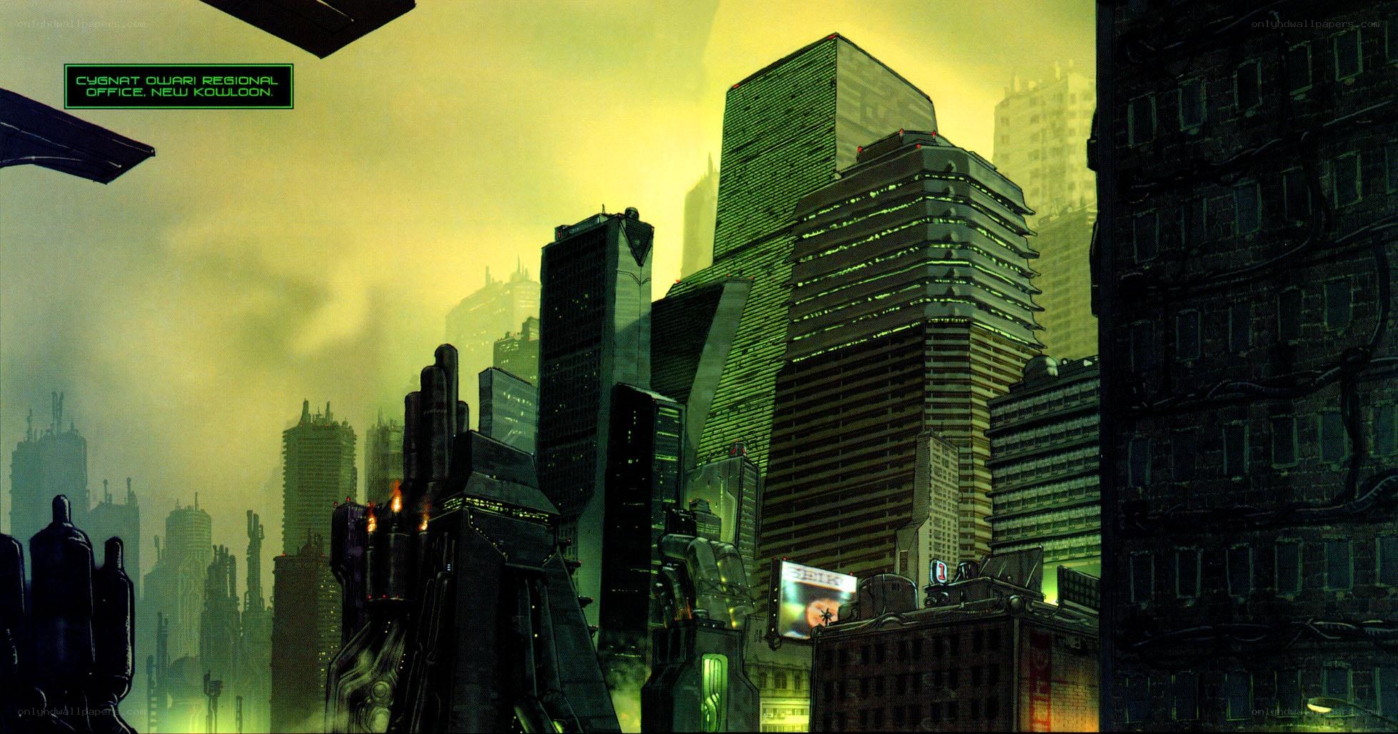 cyberpunk cityscape