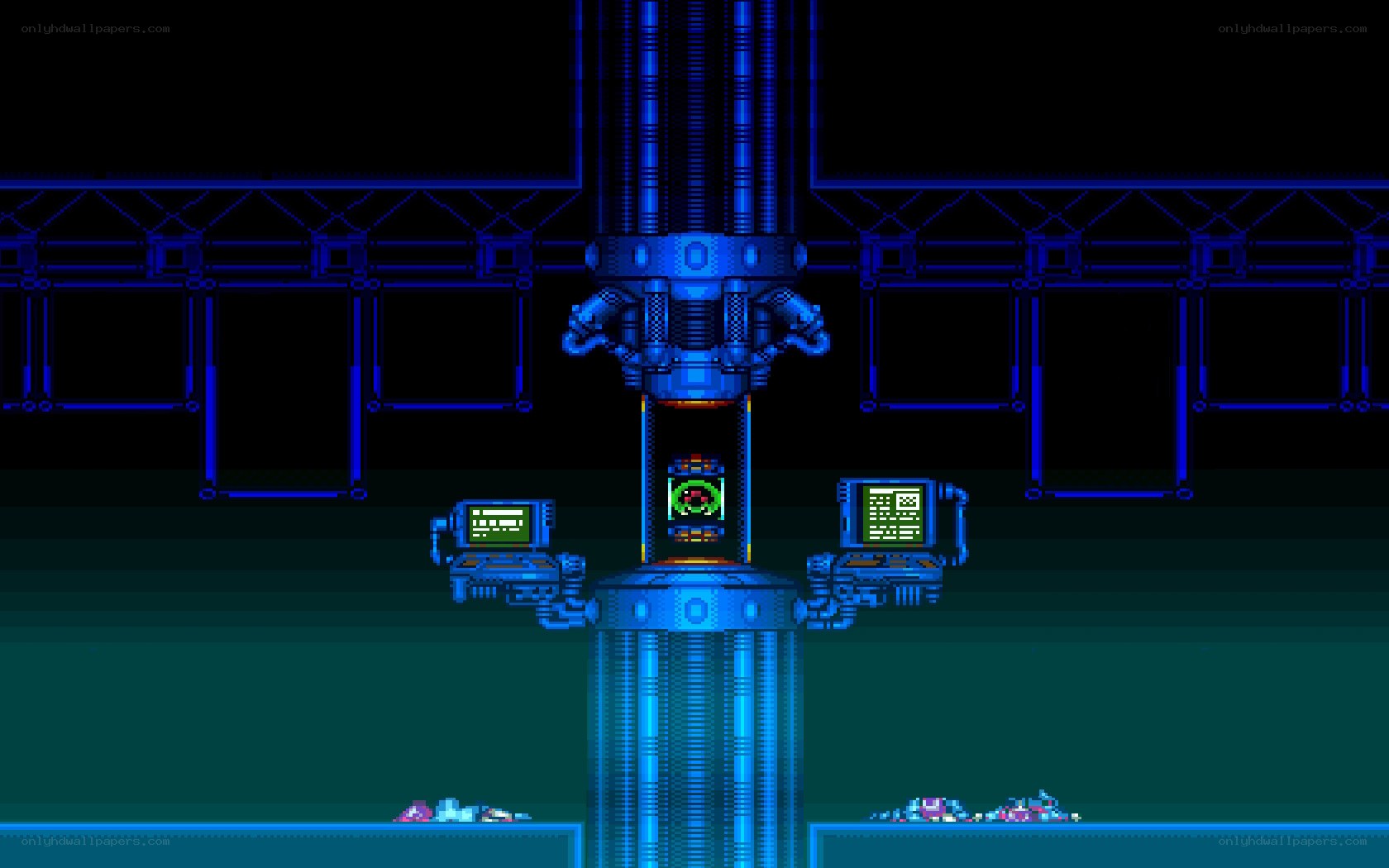 cyberpunk control room
