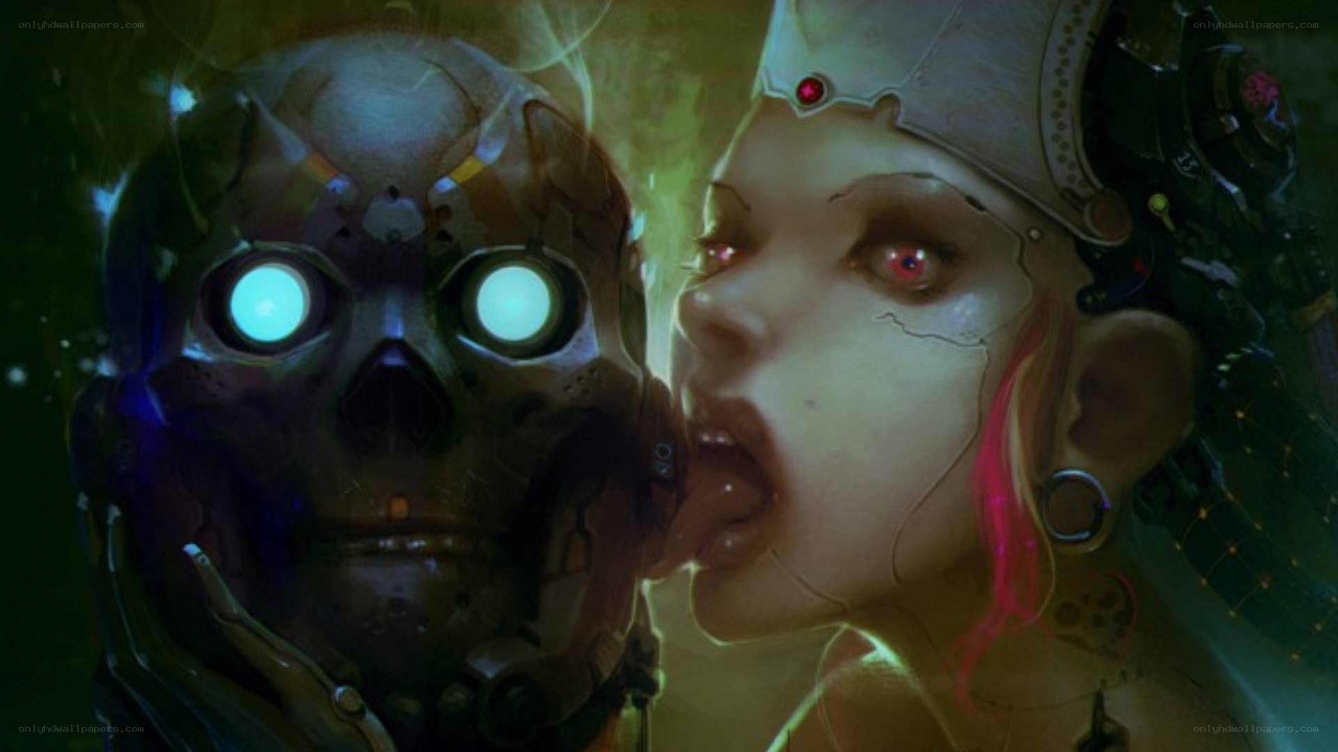 cyberpunk couple portrait