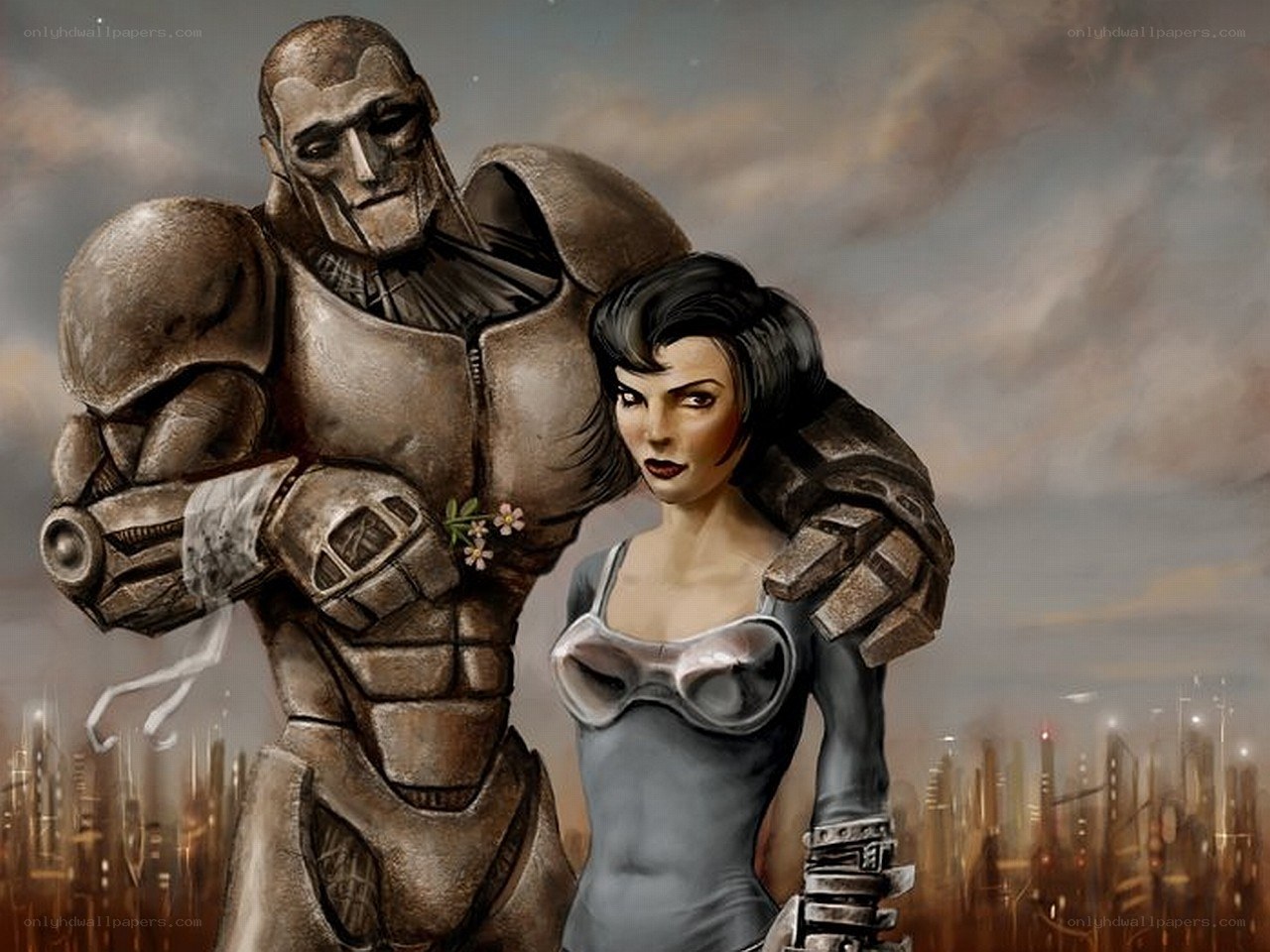 cyberpunk couple portrait