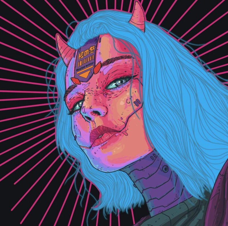 Cyberpunk Demon Woman