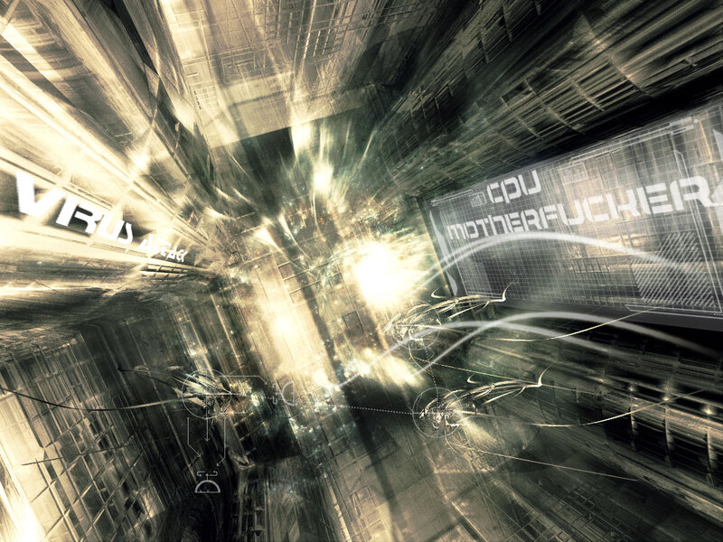 cyberpunk digital explosion
