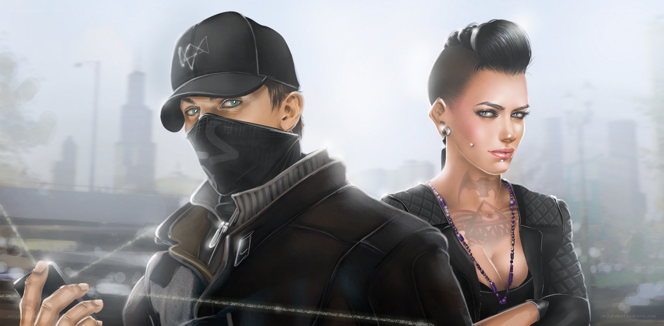 cyberpunk duo in city