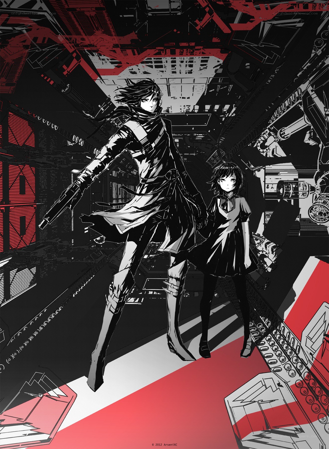 cyberpunk duo in industrial setting
