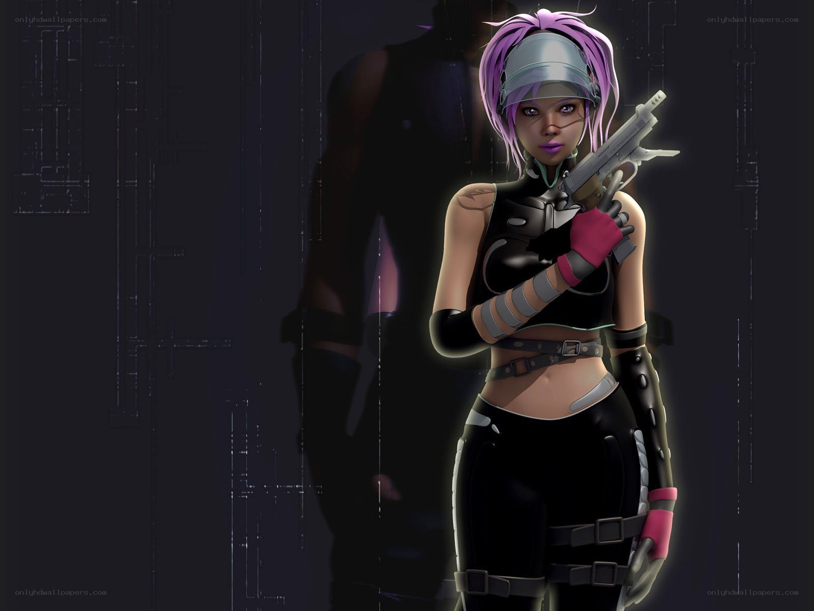 cyberpunk female warrior