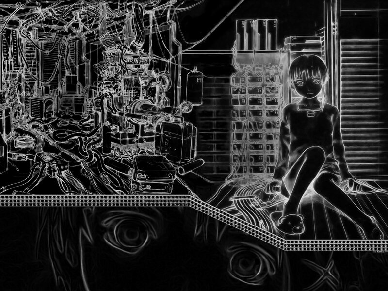 cyberpunk girl in a tech lab