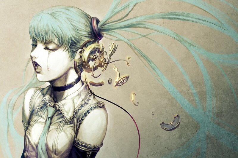 cyberpunk girl with mechanical ear