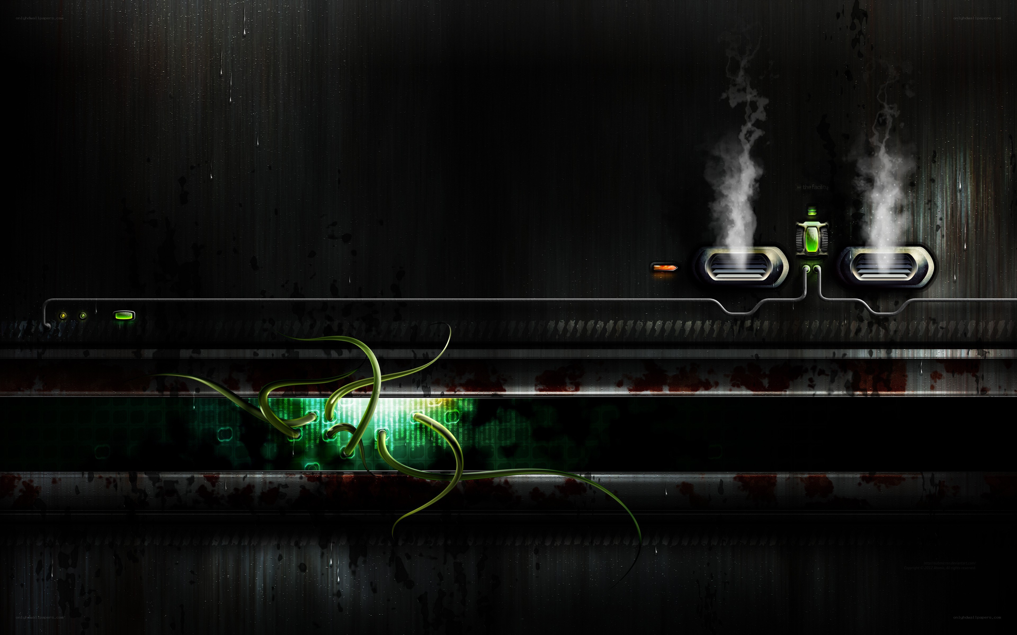 cyberpunk industrial scene