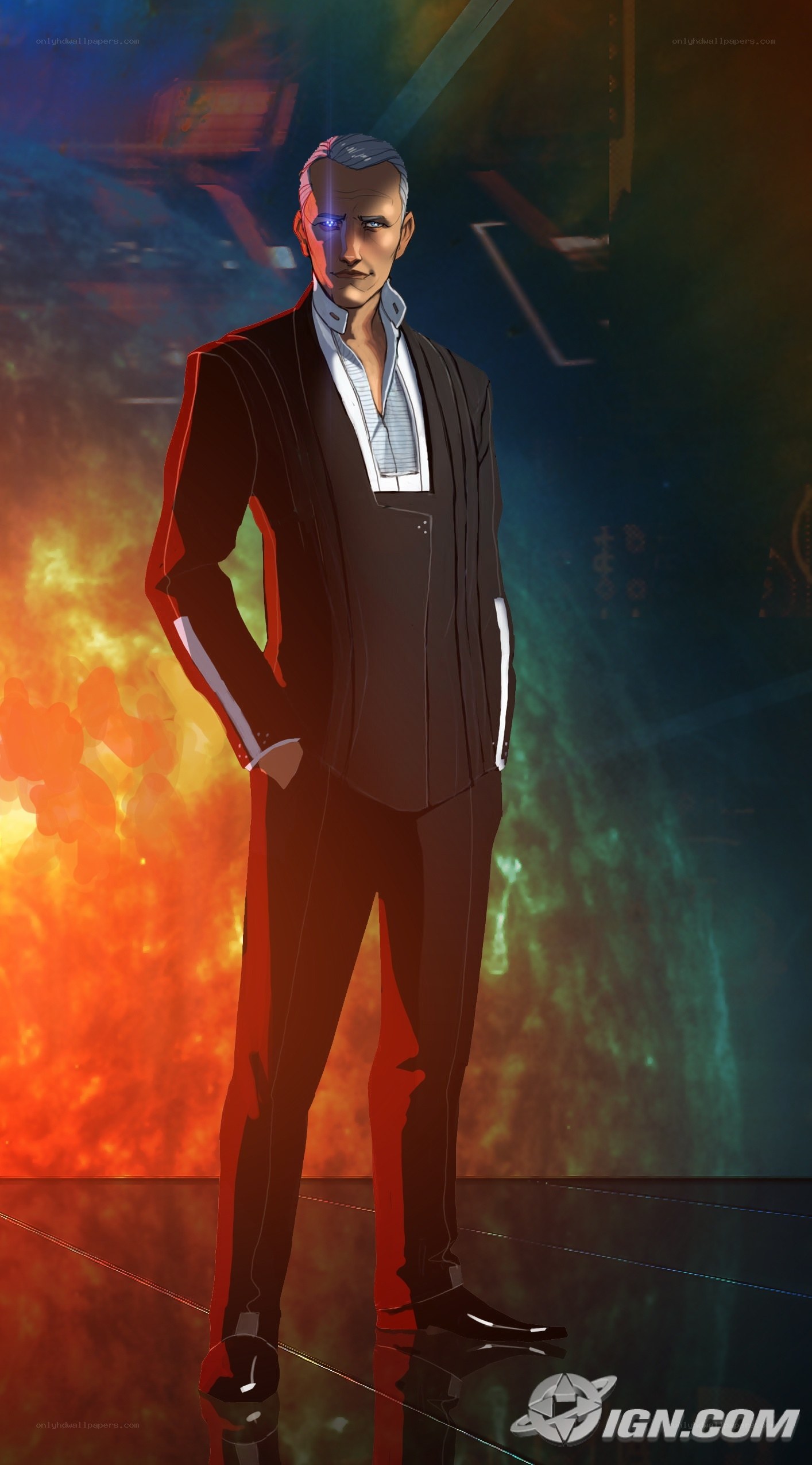cyberpunk man in suit