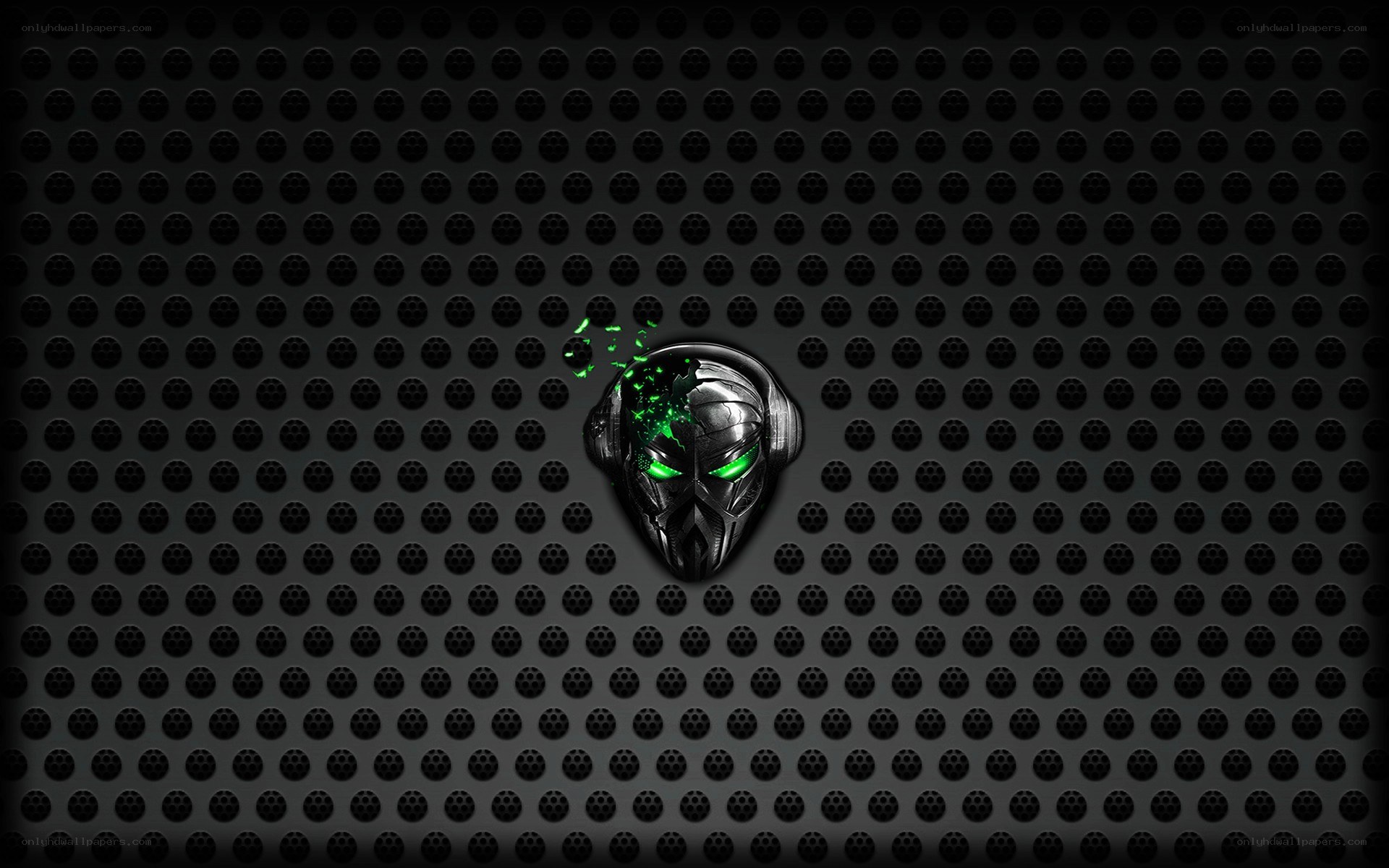 cyberpunk mask with green lights