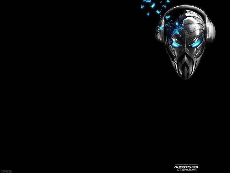 cyberpunk mask with headphones