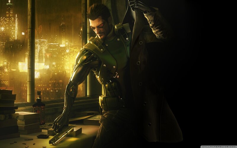 cyberpunk mercenary at window