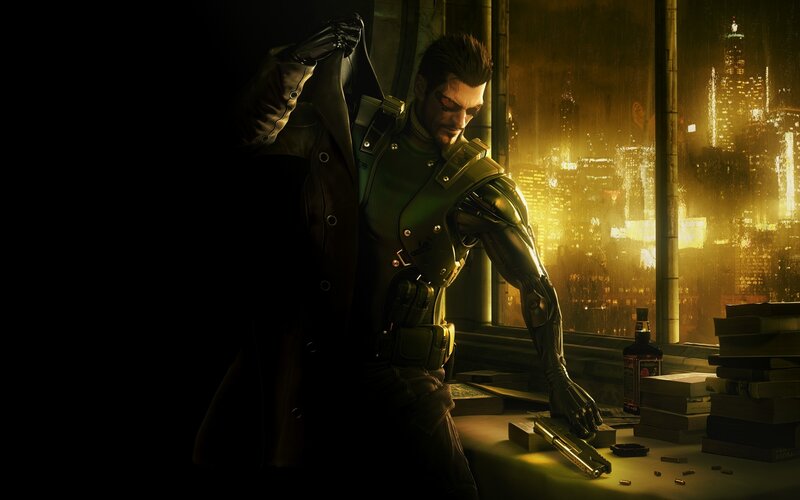 cyberpunk mercenary at window