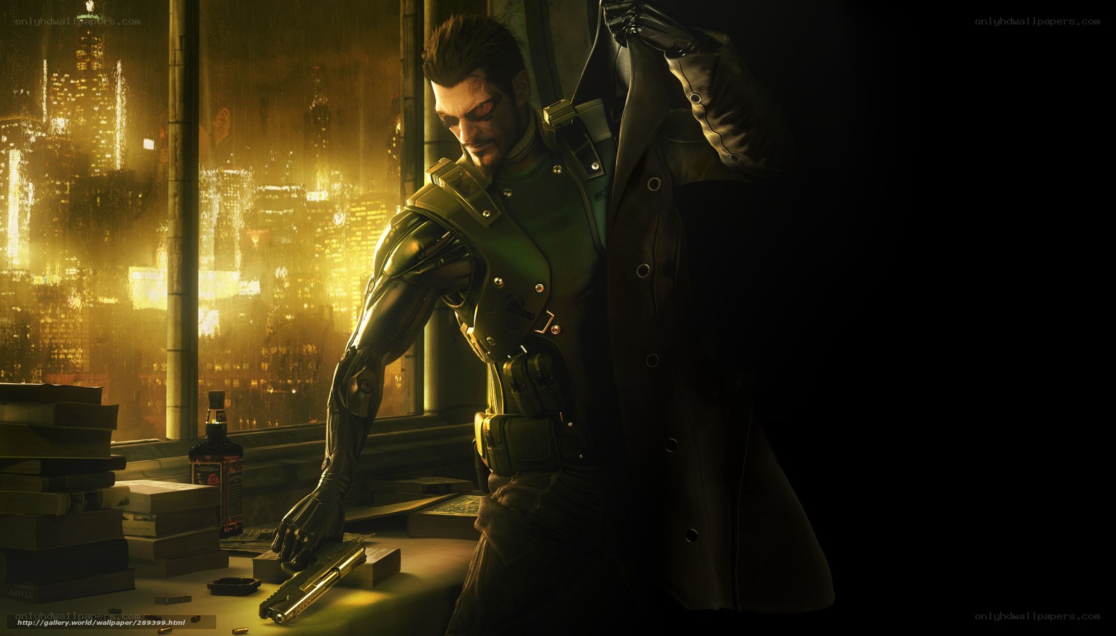 cyberpunk mercenary in city