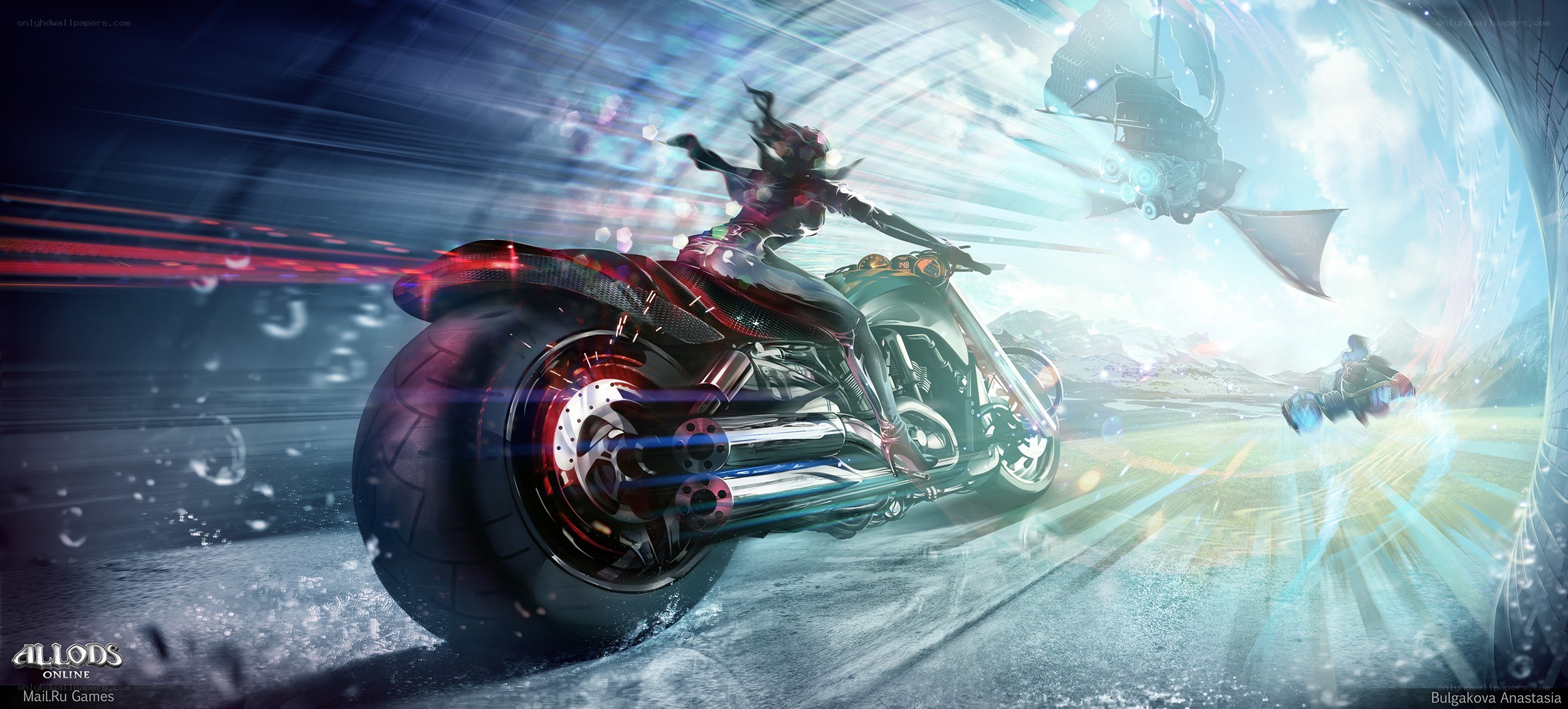 Cyberpunk motorcycle race
