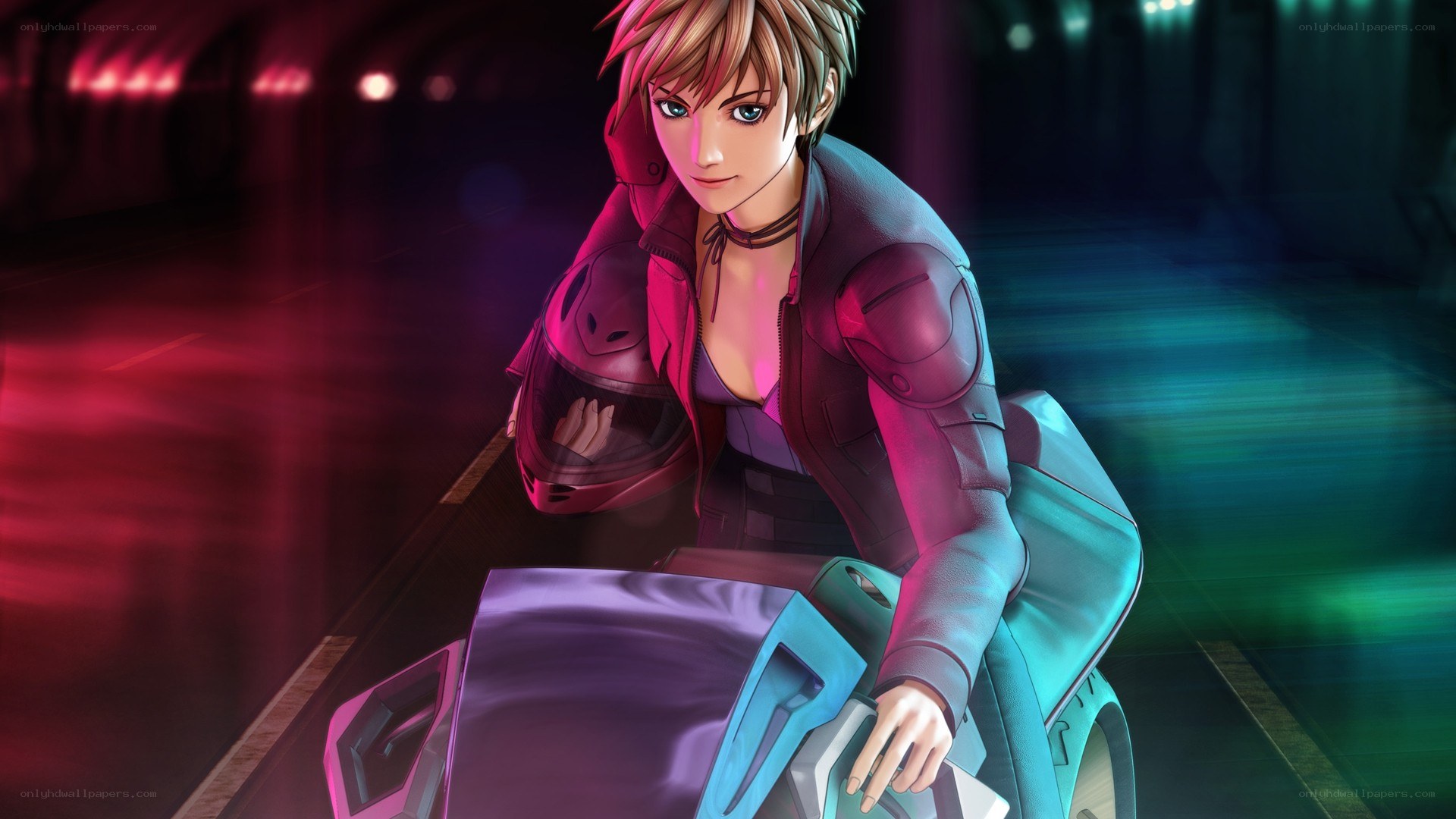cyberpunk motorcycle rider