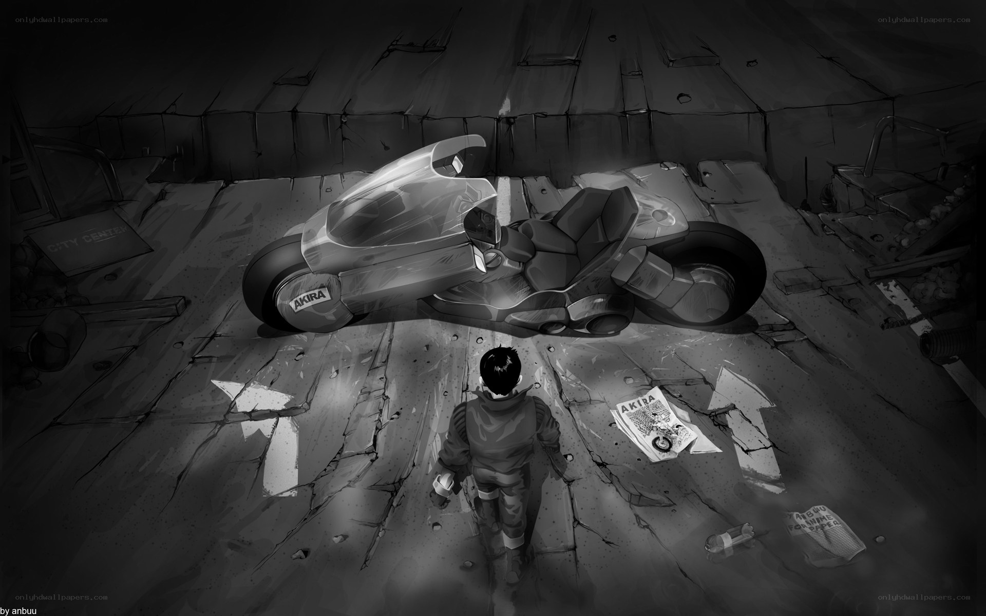 cyberpunk motorcycle scene