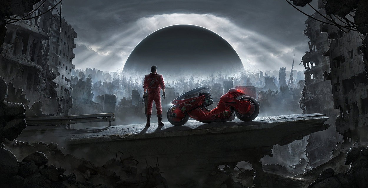 cyberpunk motorcycle scene