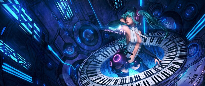 cyberpunk music room