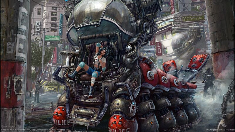 Cyberpunk police robot