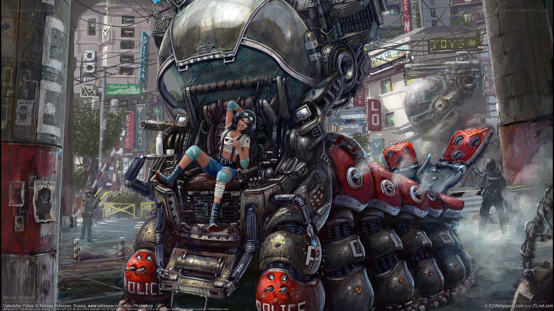 Cyberpunk police robot