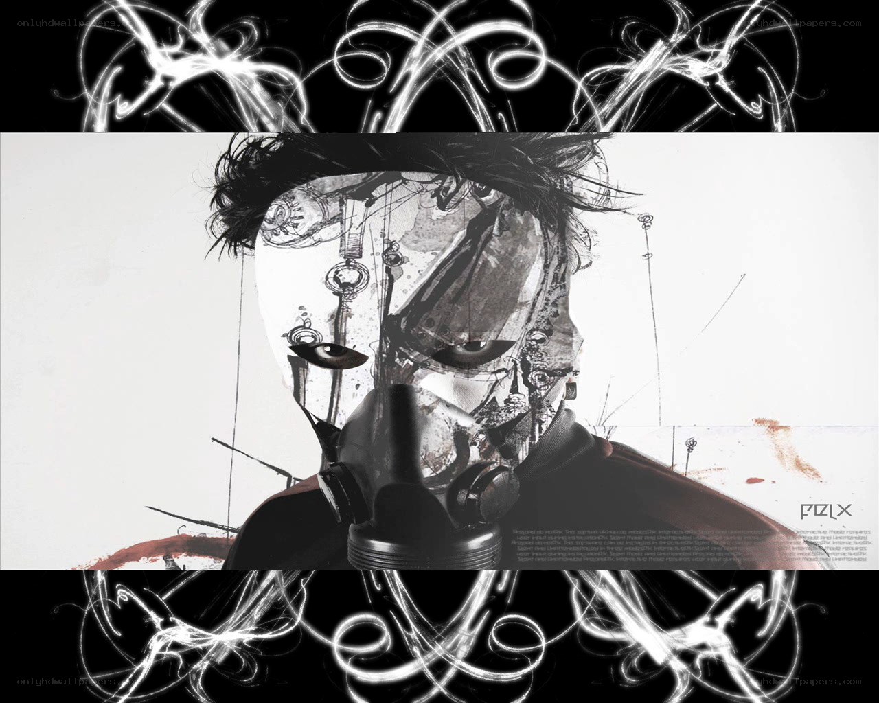 cyberpunk portrait with gas mask
