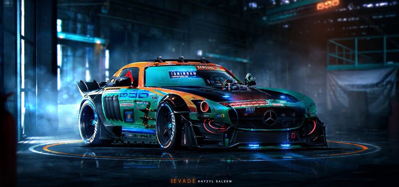 Cyberpunk Race Car