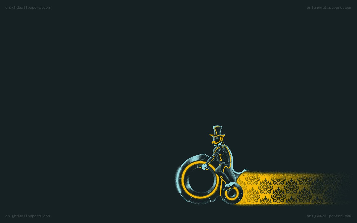 cyberpunk rider with top hat