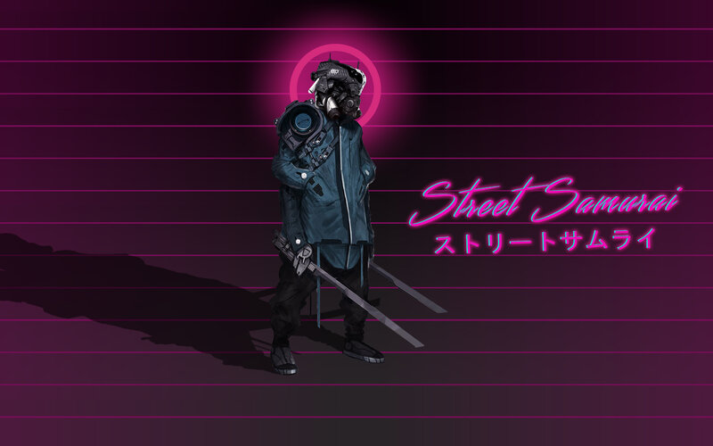 Cyberpunk Samurai Warrior — Purple