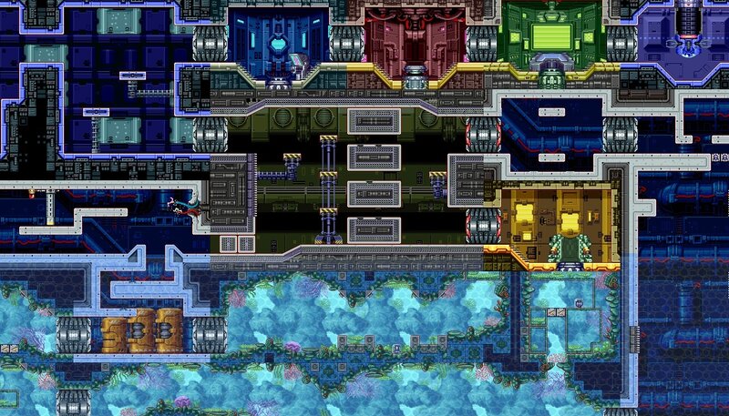 cyberpunk sci-fi level map