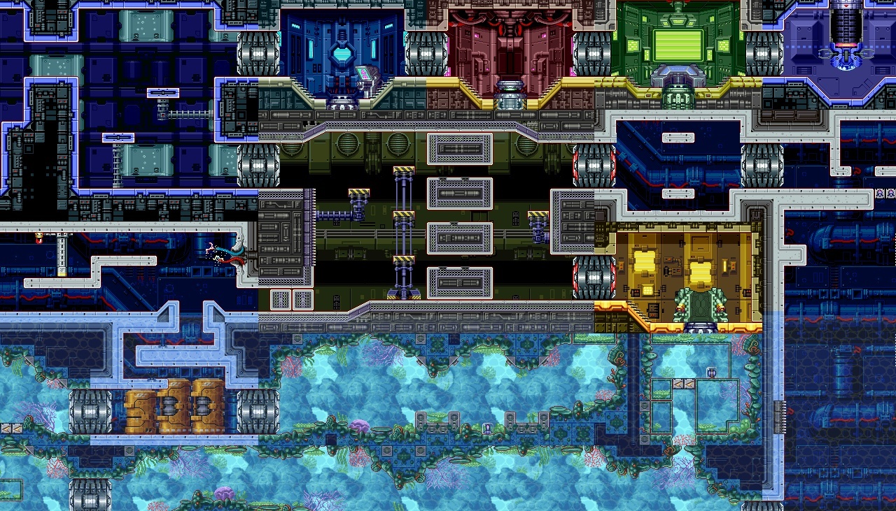 cyberpunk sci-fi level map