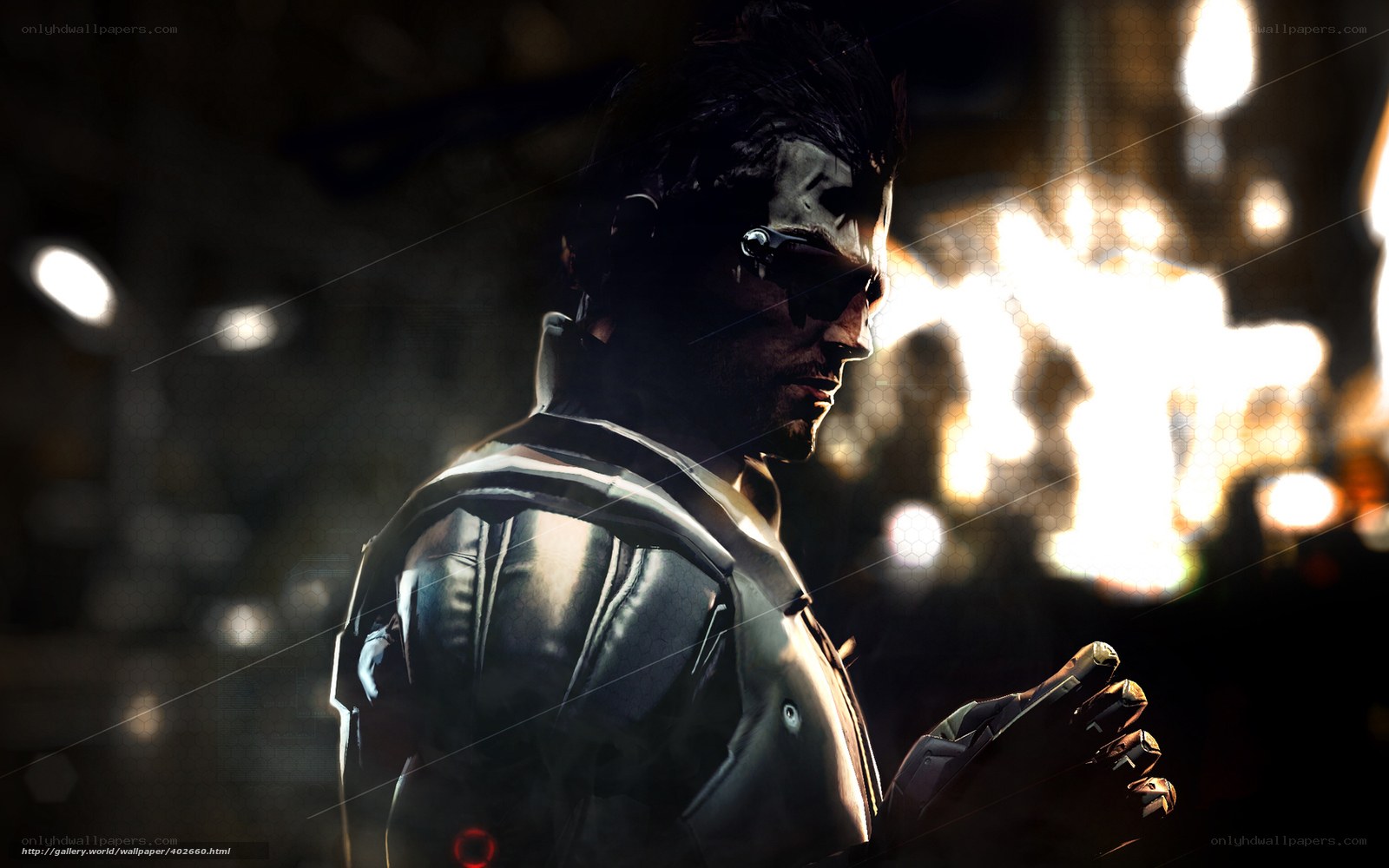 cyberpunk soldier in dark city