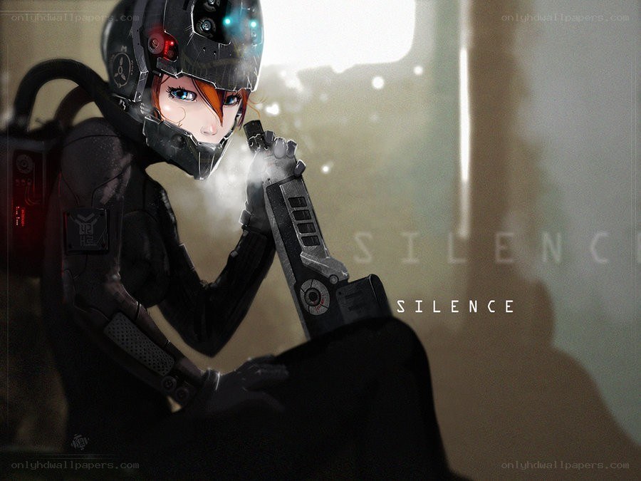 cyberpunk soldier in silence