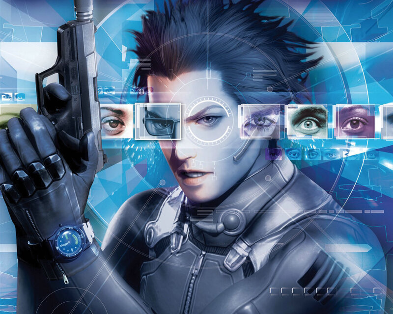 cyberpunk soldier with gun