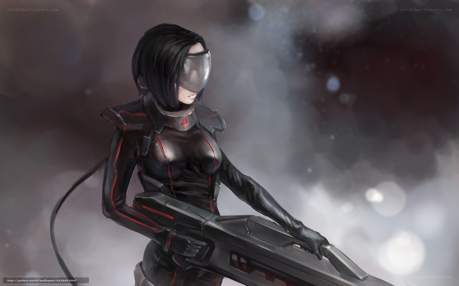 cyberpunk soldier with weapon