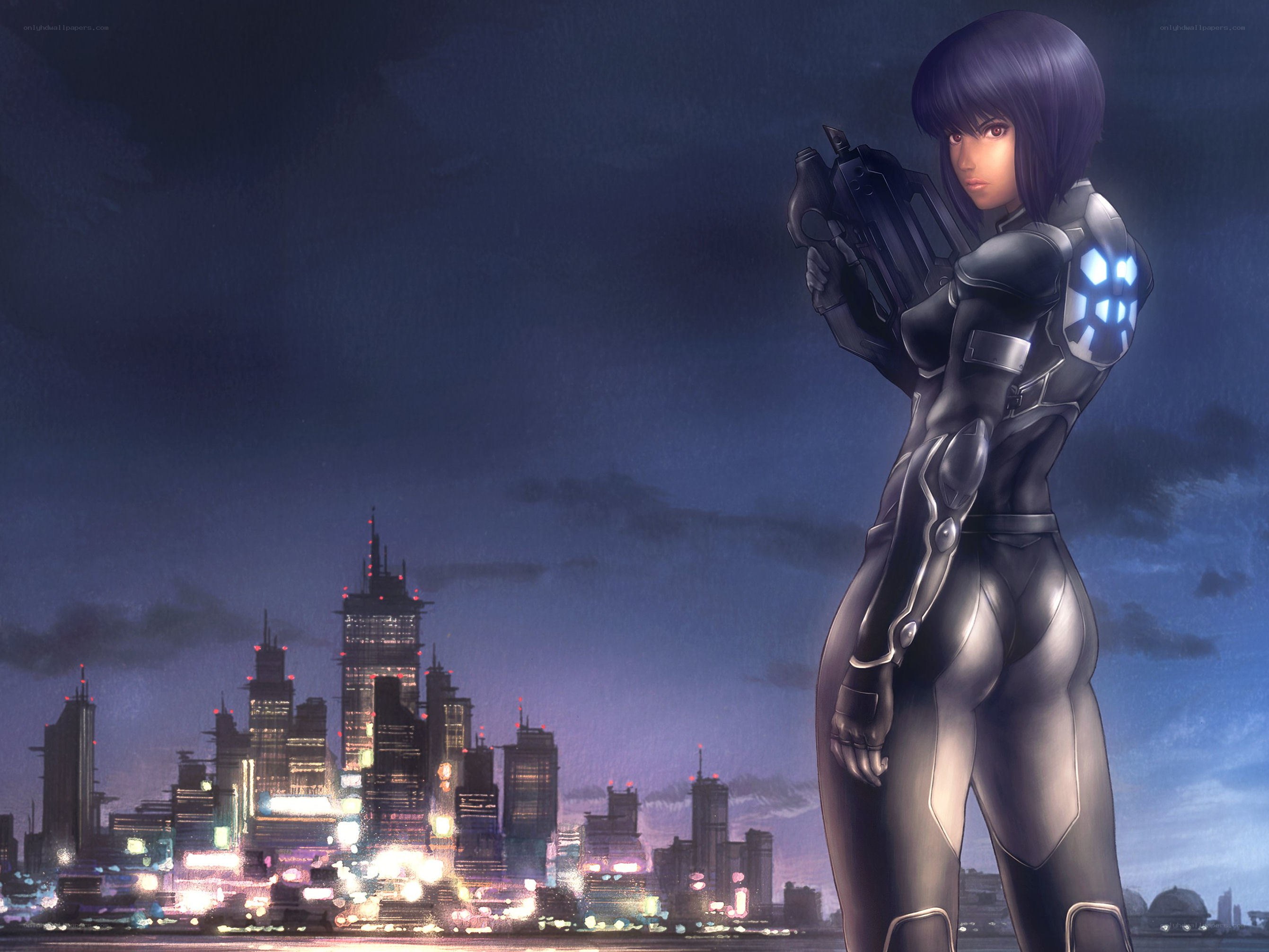 cyberpunk soldier with weapon