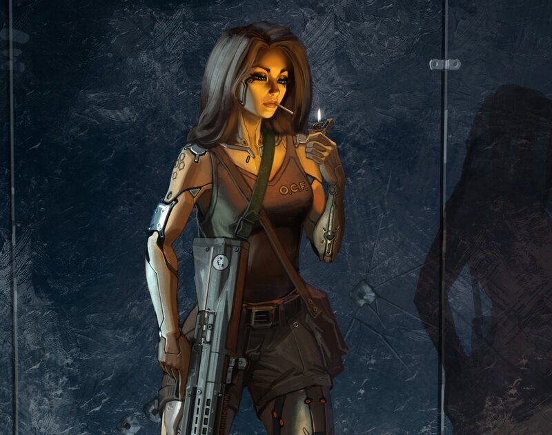 Cyberpunk Soldier Woman