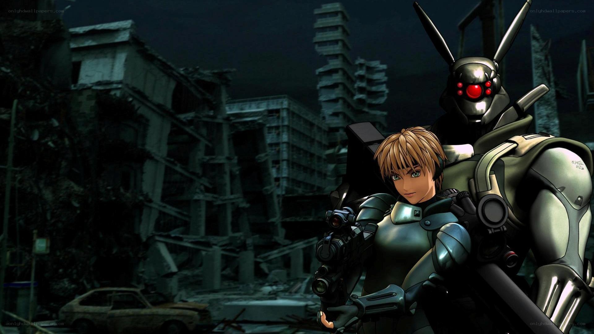 cyberpunk soldiers in ruins