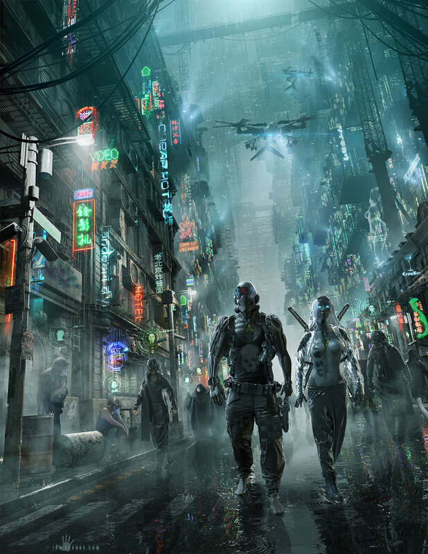 Cyberpunk Soldiers Walking