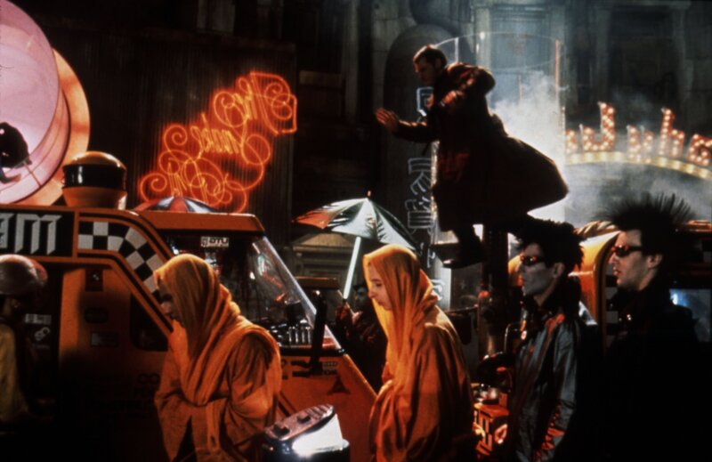 Cyberpunk street scene
