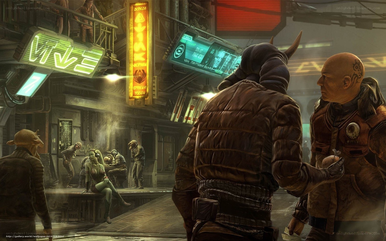 cyberpunk street scene