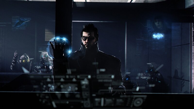 cyberpunk tactical command center