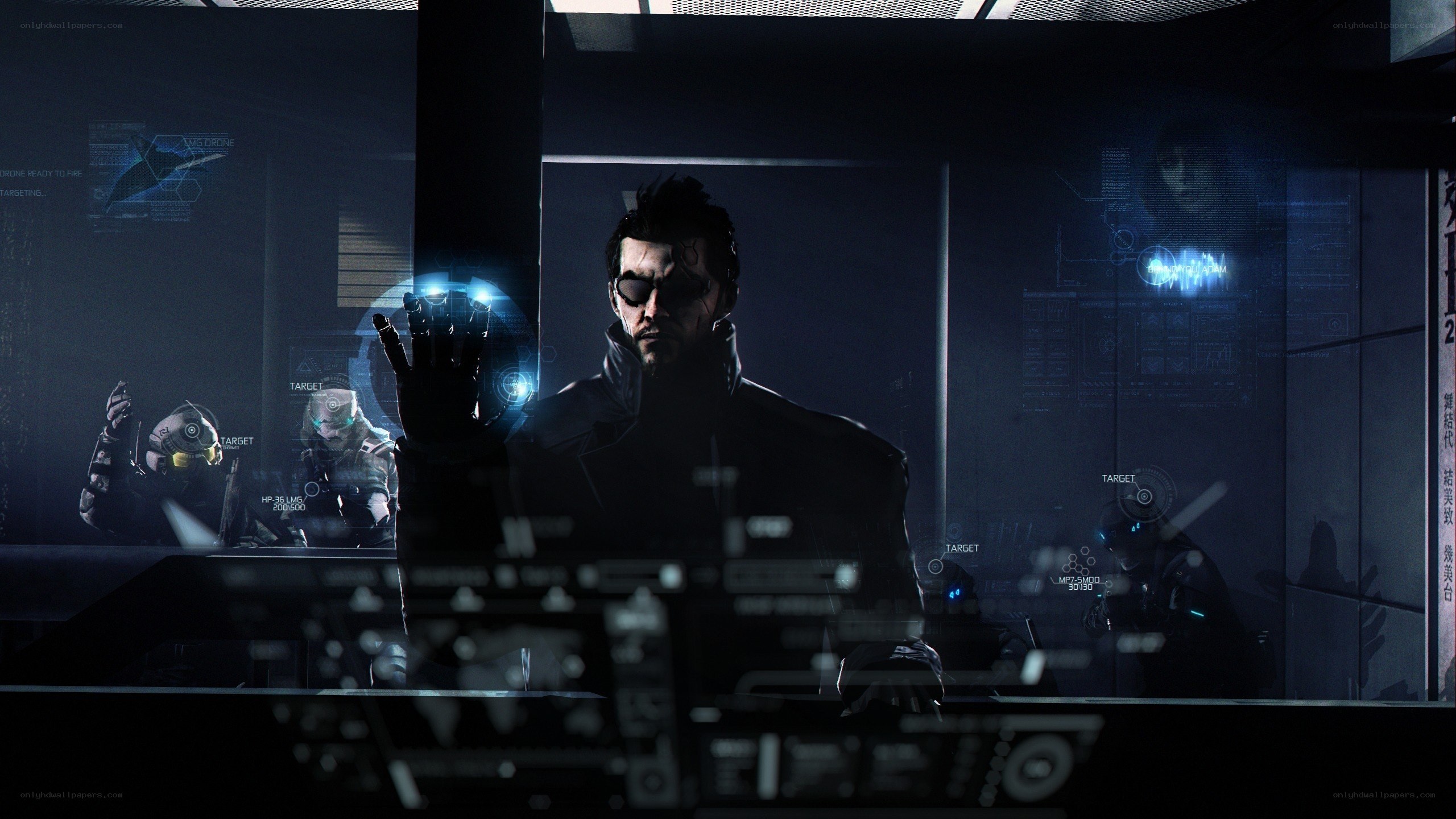 cyberpunk tactical command center